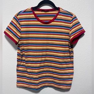 SHEIN Rainbow Striped T-Shirt Size Medium